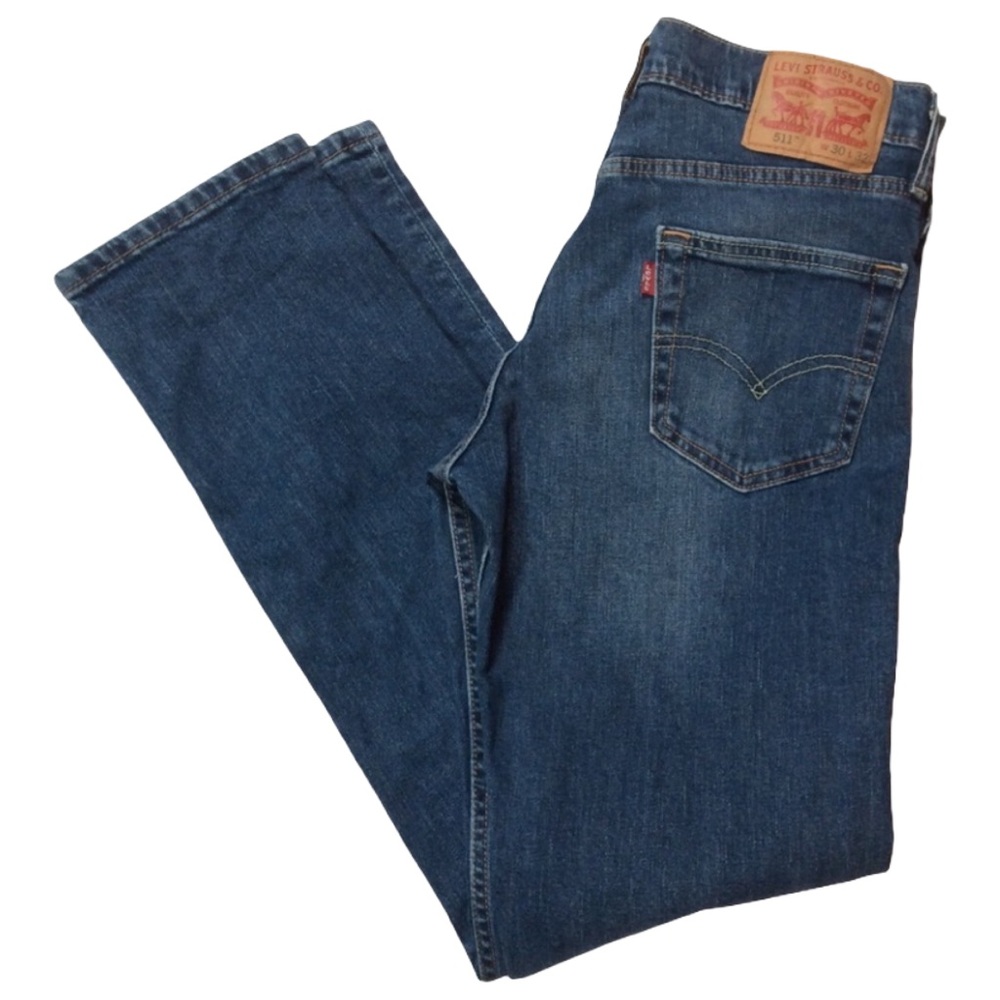 Levis Mens 511 Slim Fit Jeans Size 30 x 32 Actual Size 28 x 31 Cotton Blend Blue